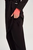 Haşema 2934 Siyah Turuncu Esila Şerit Monogram Tam Tesettür Tek Üst Mayo - 8