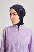 Haşema 1006 Lacivert - Lila Logo Detaylı Tesettür Yüzücü Bone thumbnail 2