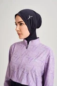 Haşema 2934 Lila Esila Monogram Desenli Tam Tesettür Tek Üst Mayo - 10