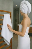 BAMİROSE 70X140 %100 PAMUK TEKLİ OTEL HAVLUSU, BANYO HAVLUSU, SPA HAVLU, BEYAZ HAVLU - 1