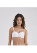 Moonlight 2421 Beyaz Balenli Destekli Soft Kap Straplez Sütyen thumbnail 1