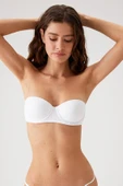 Pierre Cardin 6102 Beyaz Versay Balenli Desteksiz Straplez Mikro Sütyen thumbnail 1
