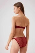 Pierre Cardin 4032 Bordo Pisa Balenli Straplez Push Up Dolgulu Sütyen Ve Külot Takımı thumbnail 3