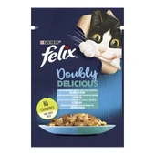 Felix Pouch Çifte Lezzet Somonlu ve Sardalyalı Yaş Kedi Konservesi 85gr - 1