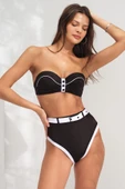 Pierre Cardin 241264 Straplez Yüksek Bel Bikini Takımı SIYAH - 1