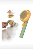 Balkabağı Tasarımlı Otomatik Temizlenen Tuşlu Evcil Hayvan Fırçası Kedi Köpek Tüy Toplayıcı Tarak - 1