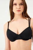 Eros Balenli Toparlayıcı Tek Üst Bikini 827 Siyah thumbnail 1