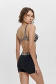 B11103 Geniş Üçgen  Şortlu Bikini Takımı Siyah thumbnail 2