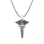 ​Gümüş Tıp Sembolü Kadüse Kolye - 1
