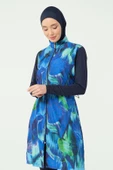 Doğa Desenli Tesettür Mayo Lacivert thumbnail 8