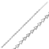 Gümüş Beyaz Yıldız Bayan Bileklik - 1