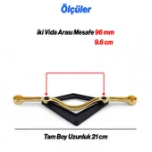 Altın Siyah Metal Kulp 96 mm Dekoratif Dolap ve Çekmece Kapak Kolu Lüx Mobilya Gold Kulpları - 2