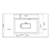 Real Stone Flatstone 60x50 Beyaz Etajerli Granit Banyo Lavabosu - 3