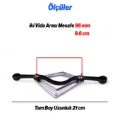 Gümüş Krom Metal Kulp 96 mm Dekoratif Dolap ve Çekmece Kapak Kolu Lüx Mobilya Kulpları Dekoratif thumbnail 2