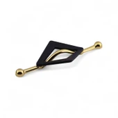 Altın Siyah Metal Kulp 96 mm Dekoratif Dolap ve Çekmece Kapak Kolu Lüx Mobilya Gold Kulpları - 6