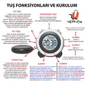 UpWay Çift Alarmlı Titreşimli Yüksek Zil Sesli Tarih Göstergeli LED Işıklı Dijital Masa Saati - 7