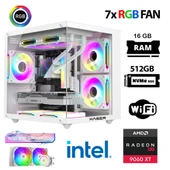 Xaser Eco X20 i7 12700KF 16GB DDR5 Ram 512GB M.2 NVMe SSD 16GB RX9060 XT Sıvı Soğutmalı Hazır Oyuncu Sistemi - 1