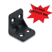 Plastik L Köşe Bağlantı Aparatı, L Plastik Gönye Köşebent Siyah 25 Adet thumbnail 2