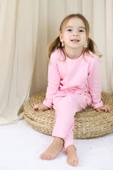 Basic Fitilli İnterlok Kumaş %100 Pamuk 1-5 Yaş Beyaz Bebek Pijama Takımı - 1