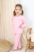 Basic Fitilli İnterlok Kumaş %100 Pamuk 1-5 Yaş Beyaz Bebek Pijama Takımı - 4