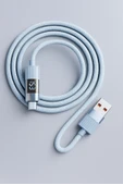 iPhone ile Uyumlu 5.0A  Led Göstergeli Şarj ve Data Kablo USB To Type-C - 1.2 Metre - BU46 Hasırlı Örgülü - 4
