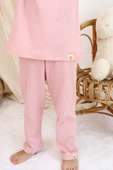 Basic Fitilli İnterlok Kumaş %100 Pamuk 1-5 Yaş Beyaz Bebek Pijama Takımı - 4