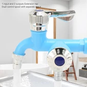 Valkyrie Plastik Musluk Çift Vana Çıkış Aparatı Bahçe Çamaşır Makinesi ve Evye için Sızdırmaz Yönlendirici - 7