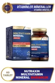 Nutraxin Multivitamin Mineral Immune Complex 60 Tbl - Magnezyum, C, D, Zinc, Demir, B12, Kolin, İyot thumbnail 1