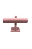 Süet Kumaş Pembe Renk Saat - Bileklik Sergileme Standı - 3