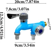 Valkyrie Plastik Musluk Çift Vana Çıkış Aparatı Bahçe Çamaşır Makinesi ve Evye için Sızdırmaz Yönlendirici - 3