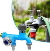 Valkyrie Plastik Musluk Çift Vana Çıkış Aparatı Bahçe Çamaşır Makinesi ve Evye için Sızdırmaz Yönlendirici - 6