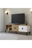 Evmo Home 3506 Era TV Ünitesi 150 Cm Kapaklı Raflı Sepet - Yunus - Beyaz - 2