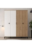 Evmo Home 6403 Neva 4 Kapılı 200 Cm Gizli Çekmeceli Gardırop , Elbise Dolabı , Genç Odası Beyaz - Sepet - 1