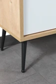 Evmo Home 3111 Şile Metal Ayaklı Metal Kulplu 100 Cm Tv Ünitesi - Beyaz Safir - 7