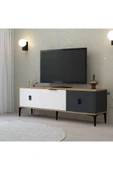 Evmo Home Neva TV Ünitesi 150 CM Kapaklı Sepet - Beyaz - Antrasit - 3
