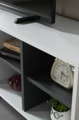 Evmo Home 3612 Şile Metal Ayaklı Metal Kulplu 160 Cm Tv Ünitesi - Beyaz - 8