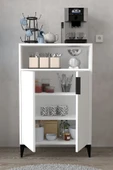 Evmo Home 1201 Ada Çok Amaçlı Dolap , Kahve Köşesi , Kiler Dolabı , Mutfak Standı 2 Kapılı 4 Bölmeli - Beyaz - 4