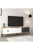 Evmo Home 3801 Neva TV Ünitesi 180 Cm 3 Kapaklı Sepet - Antrasit - Beyaz - 2