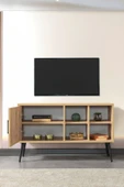 Evmo Home 3108 Şile Metal Ayaklı Metal Kulplu 100 Cm Tv Ünitesi - Safir - 4