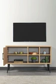 Evmo Home 3110 Şile Metal Ayaklı Metal Kulplu 100 Cm Tv Ünitesi - Yunus Safir - 4