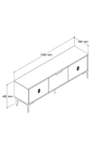 Evmo Home Neva TV Ünitesi 150 Cm 3 Kapaklı Beyaz - Yunus - Sepet - 5