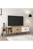 Evmo Home 3806 Era TV Ünitesi 180 Cm 2 Kapaklı Raflı Sepet - Beyaz - Yunus - 4