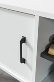 Evmo Home 3112 Şile Metal Ayaklı Metal Kulplu Tv Ünitesi 100 Cm - Beyaz - 6