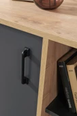 Evmo Home 4109 Şile Metal Ayaklı Metal Kulplu 100 Cm Konsol - Tv Ünitesi - Yemek Odası - Kahve Köşesi Antrasit - 6