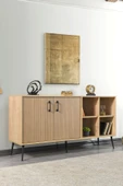 Evmo Home 4610 Şile Metal Ayaklı Metal Kulplu 160 Cm Konsol - Yemek Odası Yunus-Safir - 2