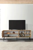 Evmo Home 3610 Şile Metal Ayaklı Metal Kulplu 160 Cm TV Ünitesi - Yunus Safir - 4