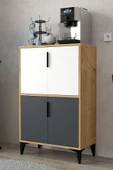 Evmo Home 1404 Ada Çok Amaçlı Dolap , Kahve Köşesi , Kiler Dolabı , Mutfak Standı , 4 Kapılı Bölmeli - 1