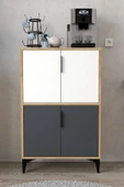 Evmo Home 1404 Ada Çok Amaçlı Dolap , Kahve Köşesi , Kiler Dolabı , Mutfak Standı , 4 Kapılı Bölmeli - 2