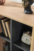 Evmo Home 4109 Şile Metal Ayaklı Metal Kulplu 100 Cm Konsol - Tv Ünitesi - Yemek Odası - Kahve Köşesi Antrasit - 8