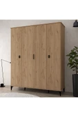 Evmo Home 6401 Neva 4 Kapılı 200 Cm Gizli Çekmeceli Gardırop , Elbise Dolabı , Genç Odası Sepet - 4